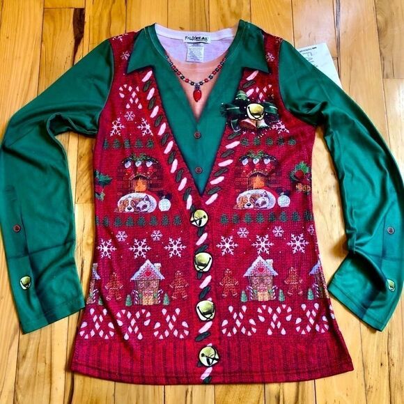 FAUX REAL SHIRT CHRISTMAS T-SHIRT M NWT - Picture 11 of 13
